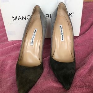 Manolo Blahnik BB105 Grey Suede heels